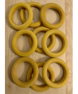 Parrot-Supplies Yellow Coloured Wood Hoops Parrot Toy Making Parts Pack Of 9
